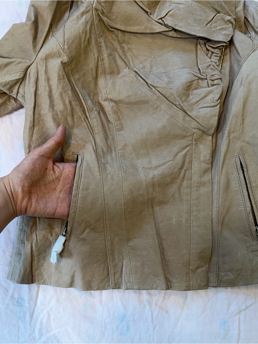 Vintage VERO MODA Genuine Pigskin Leather Jacket XS/S Avant Garde Y2K - Picture 7 of 12